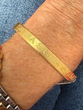 Sigma Sigma Sigma Cuff Bracelet, Gold - NWT